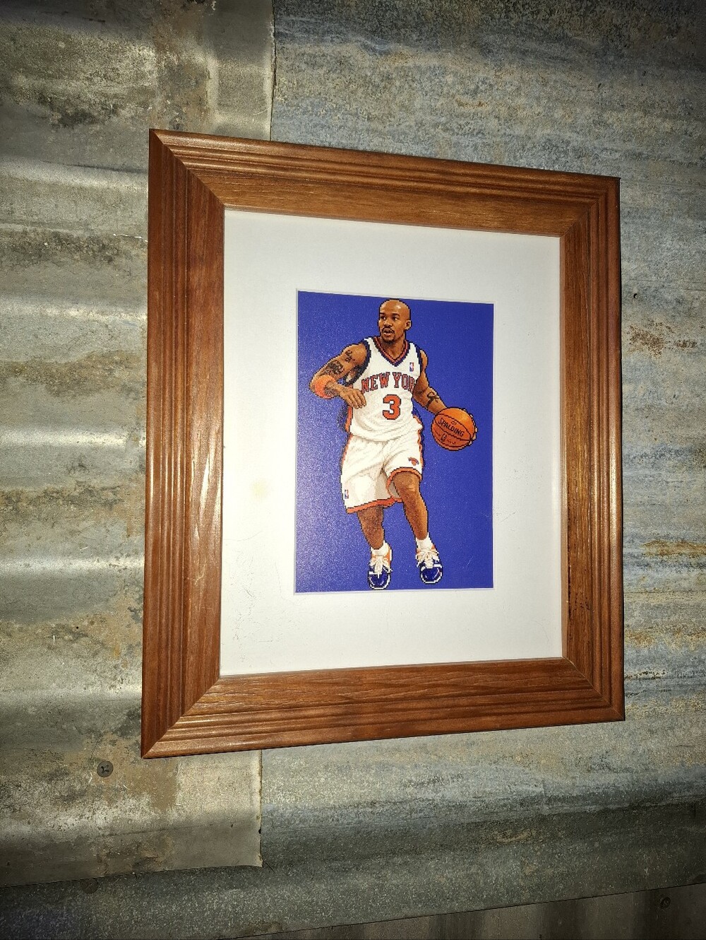 8 Bit Stephon Marbury Retro NBA New York Knicks Framed Art Print By Neon Nicho